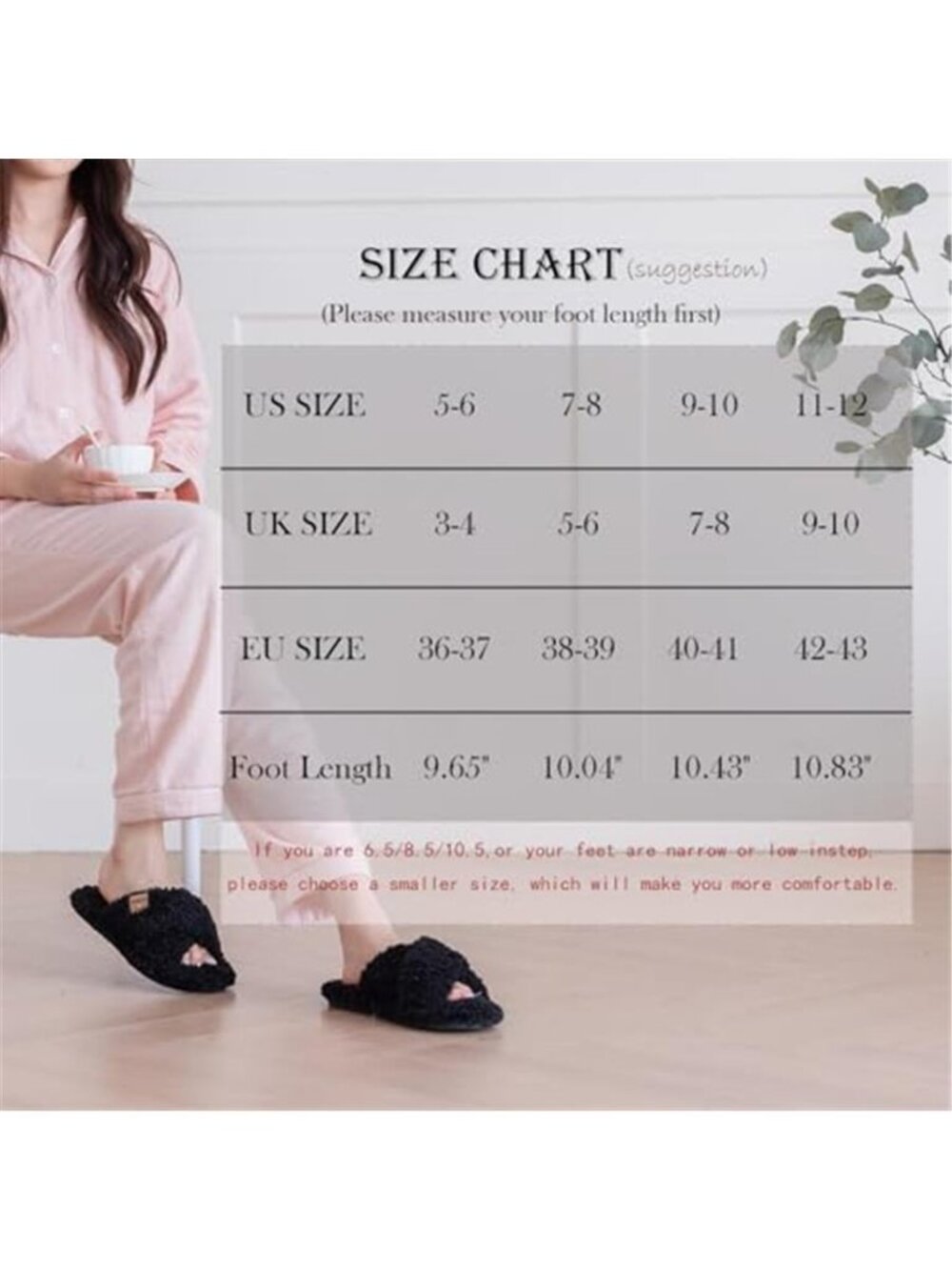 Fuzzy Open Toe Slippers for Women Indoor and Outdoor with Memory Foam - Picture 6 of 7